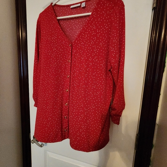Susan Graver Tops - Susan Graver Liquid Knit Button Down Blouse